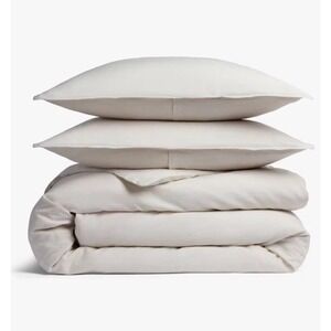 Relaxed Linen Duvet Cover & Sham Set - Parachute - Parchment  - Size Full Queen